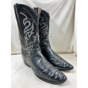 Dan Post Cowboy Boots western country Men's 12D Black Midcalf leather